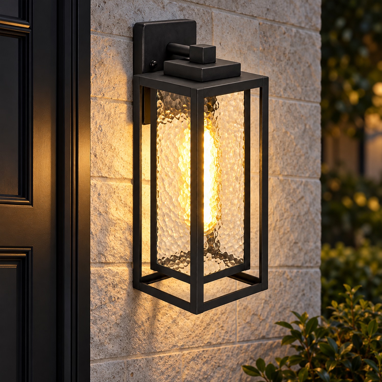 Tall ripple-glass lantern